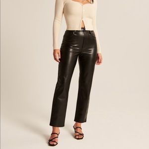 NWT // Abercrombie - Black Vegan Leather Ankle Straight Pants